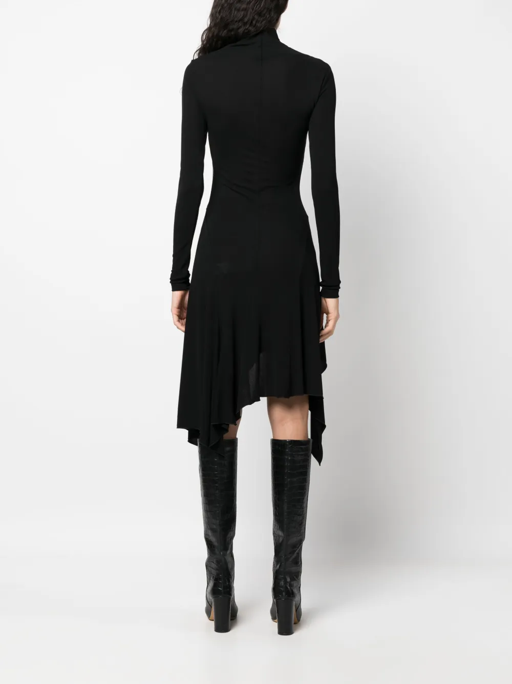 Blumarine Midi-jurk met hoge hals Zwart