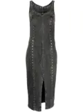Blumarine scoop-neck denim skirt - Grey