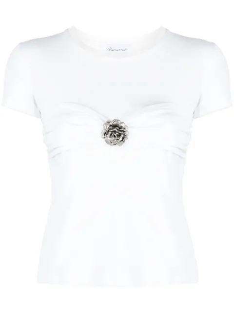 Blumarine playera con aplique floral