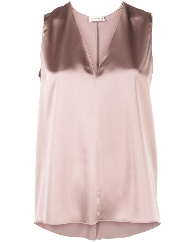 Blanca Vita V-neck Satin Tank Top - Farfetch