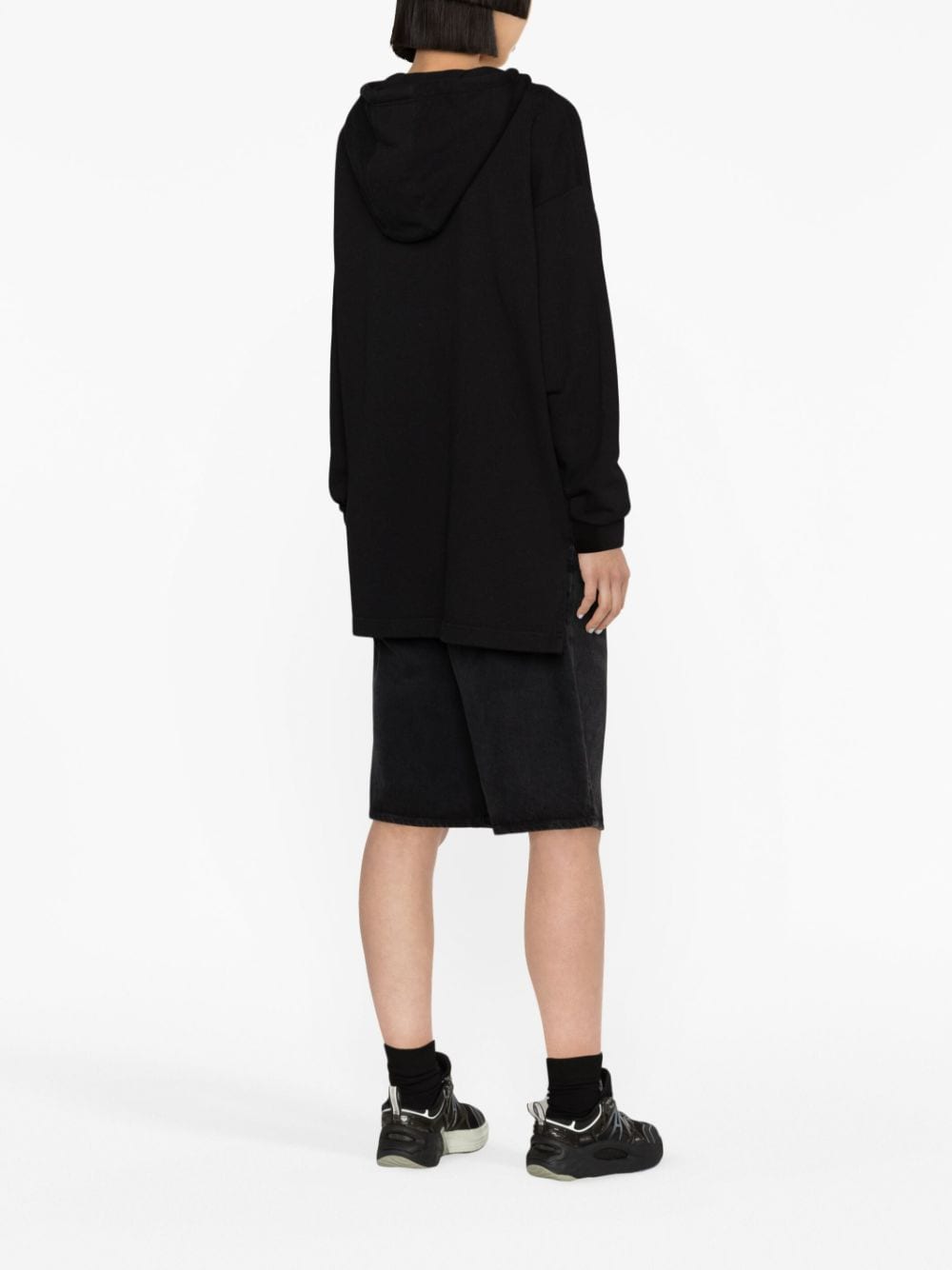 Shop Marant Etoile Logo-print Flocked Hoodie In Schwarz