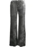 Alberta Ferretti crushed-velvet low-rise trousers - Silver
