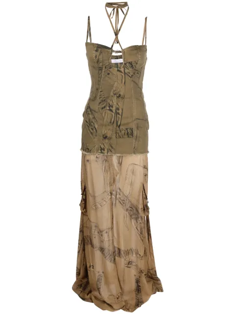 Blumarine robe imprimée à effet de transparence
