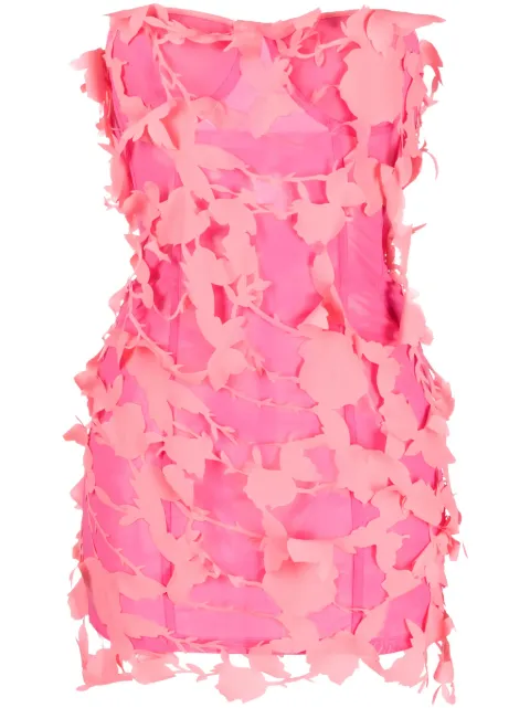 Blumarine strapless floral-appliqué minidress