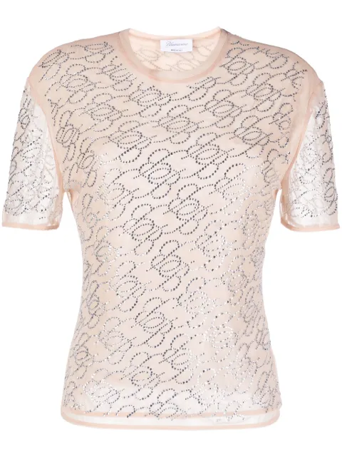 Blumarine logo-embellishment crew-neck T-shirt