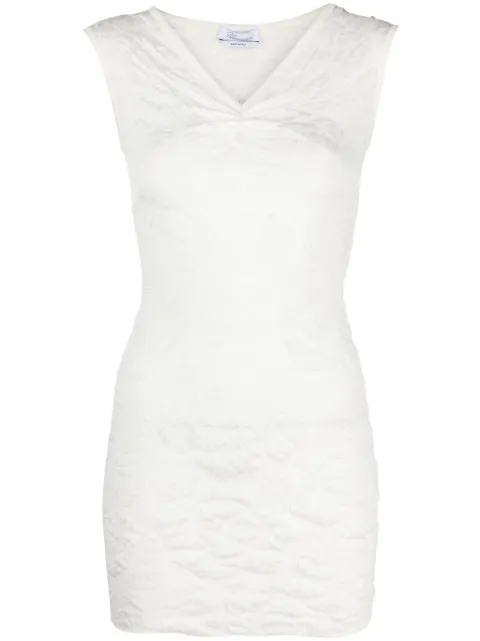 Blumarine V-neck textured minidress