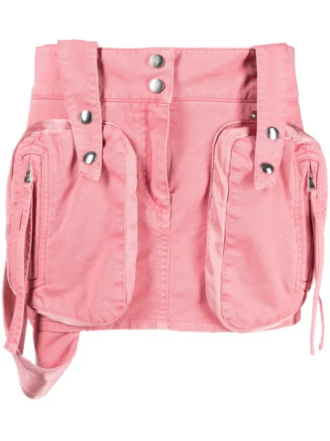 Blumarine falda corta con bolsillos de parche