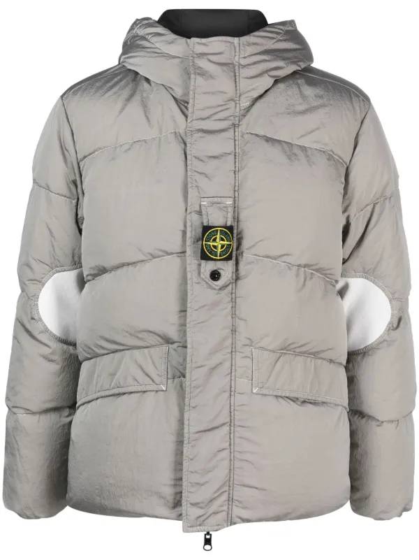 Stone Island Compass-motif Down Puffer Jacket - Farfetch