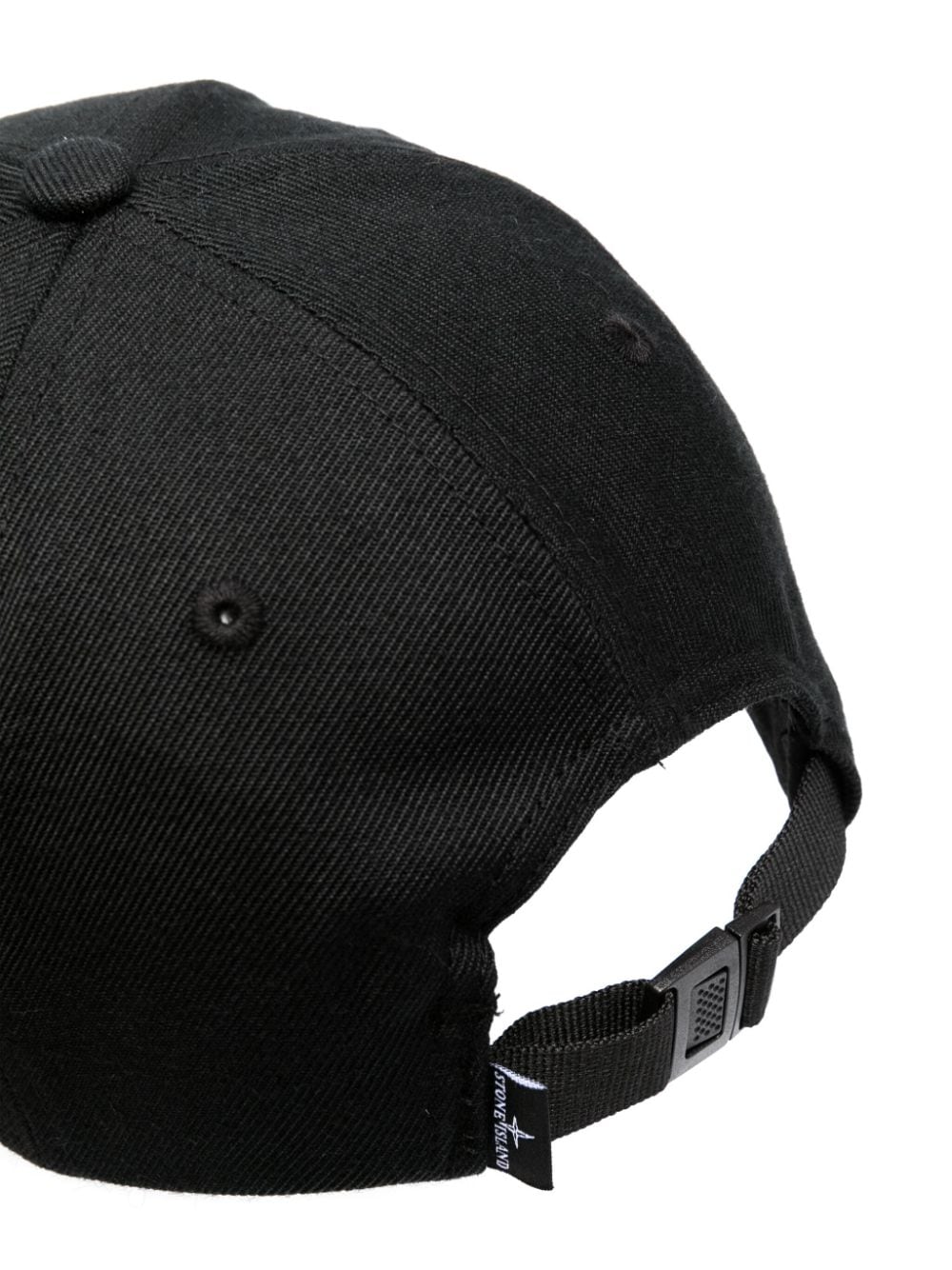 Shop Stone Island Compass-motif Cotton Cap In Black