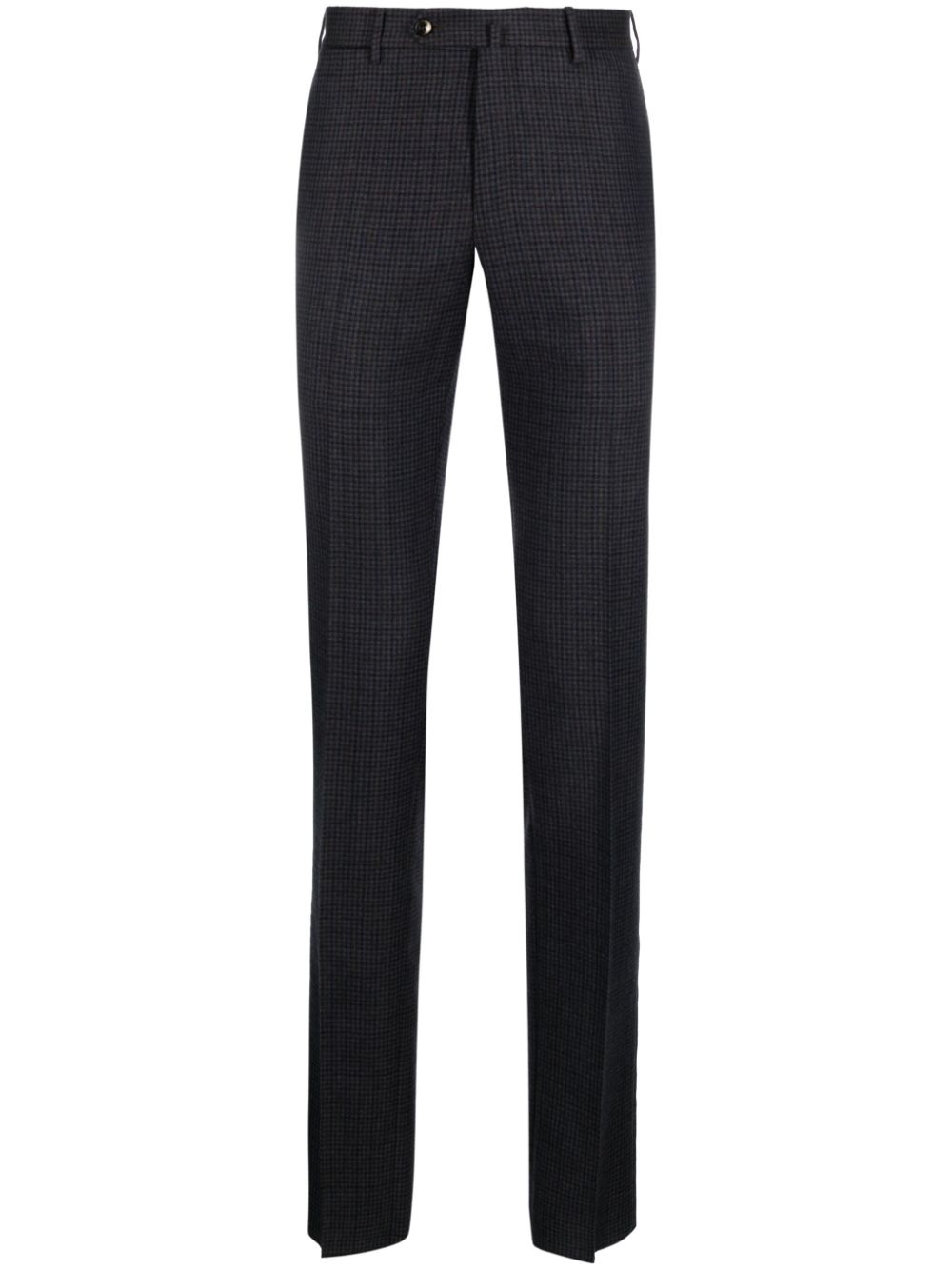 houndstooth slim-cut virgin-wool trousers