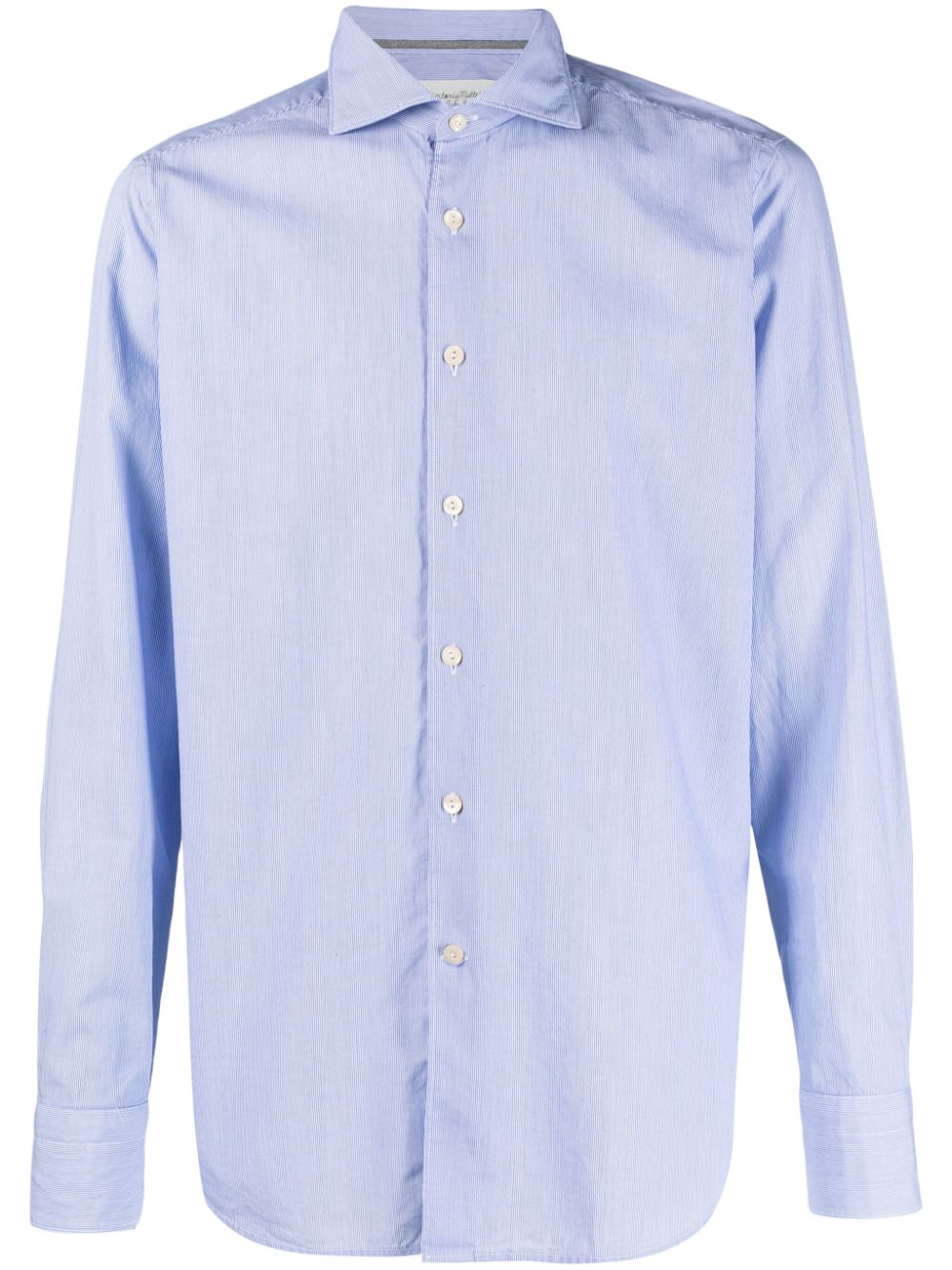 Shop Tintoria Mattei Spread-collar Cotton Shirt In Blue