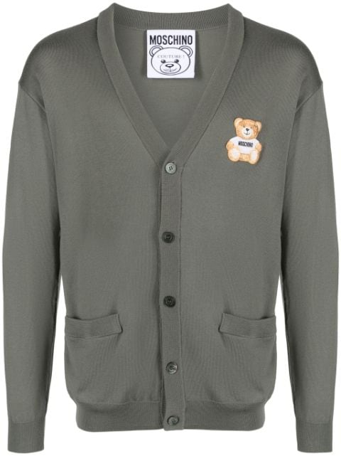 Moschino Teddy Bear-motif virgin wool cardigan