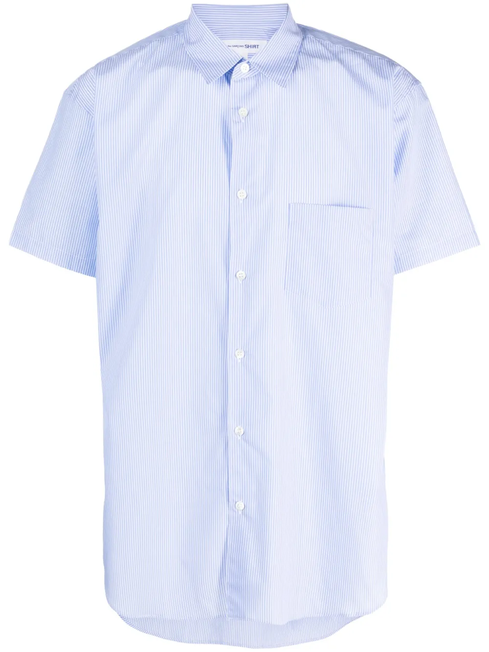 Comme Des Garçons Shirt Striped Cotton Button-up Shirt In Blue