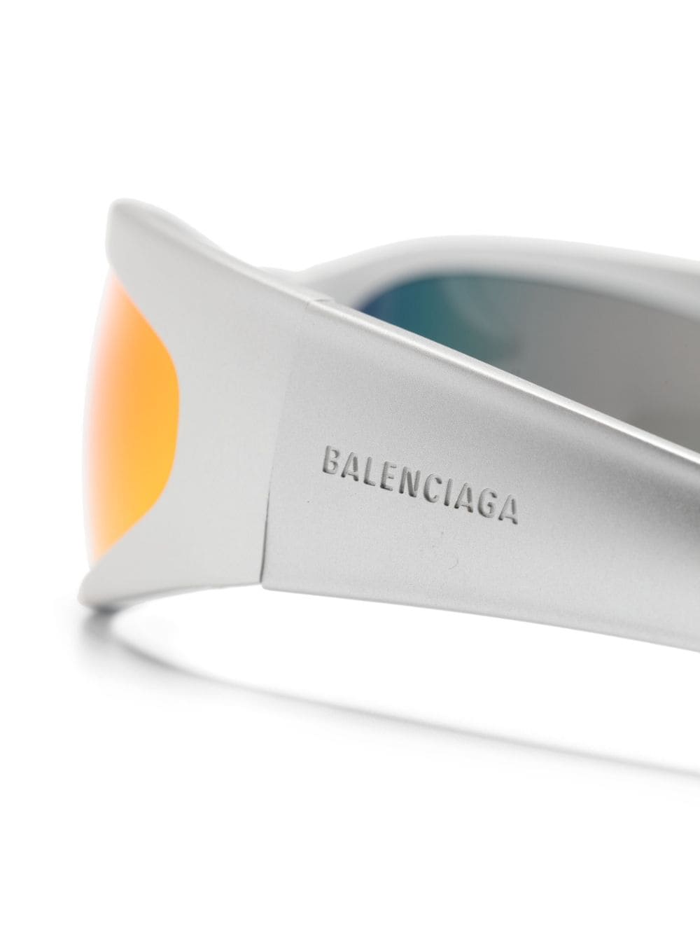 Shop Balenciaga Reverse Xp Wrap Oval-frame Sunglasses In Silber