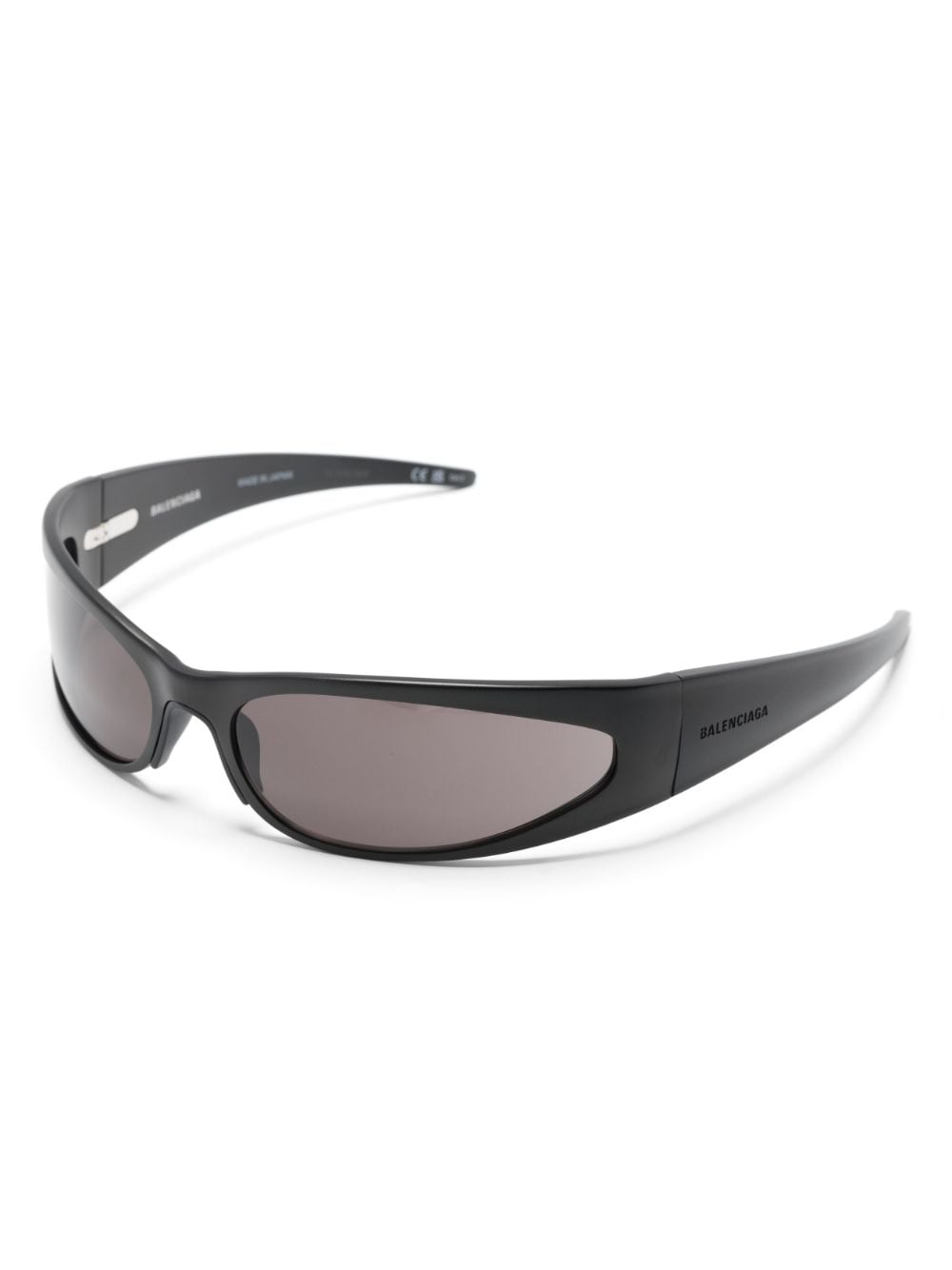 Shop Balenciaga Reverse Xp Wrap Oval-frame Sunglasses In Schwarz