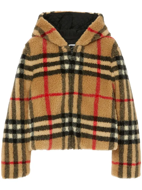 Burberry Vintage-check Fleece Hooded Jacket - Farfetch