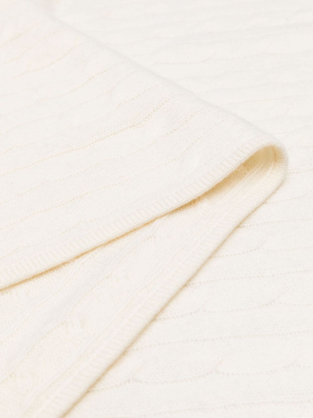 Shop Ralph Lauren Cable-knit Cashmere Blanket In White