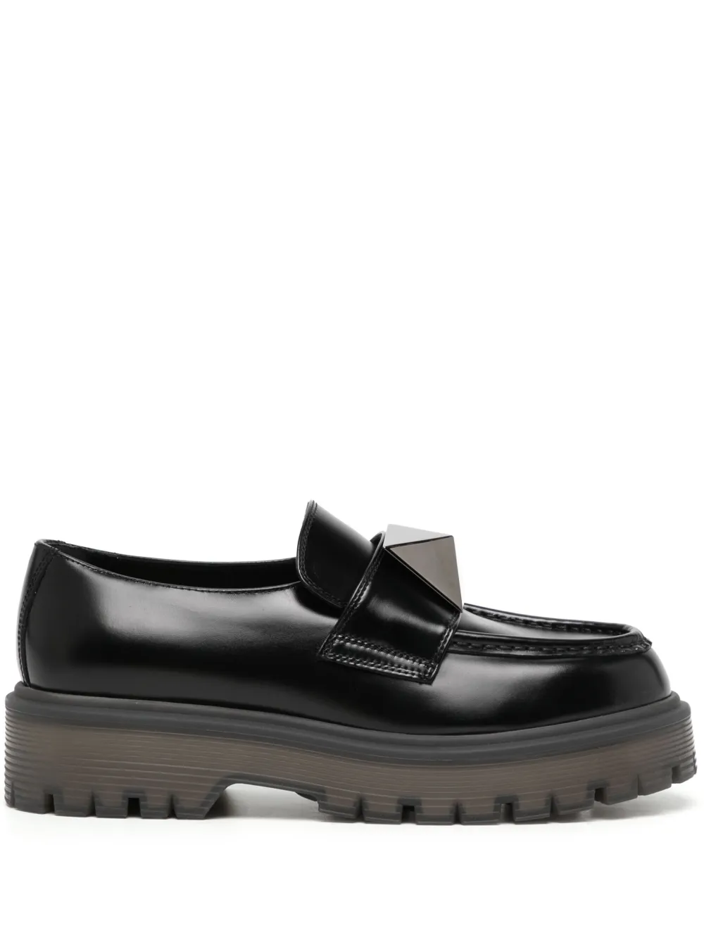 Valentino Garavani `one Stud` Leather Loafers In Black  