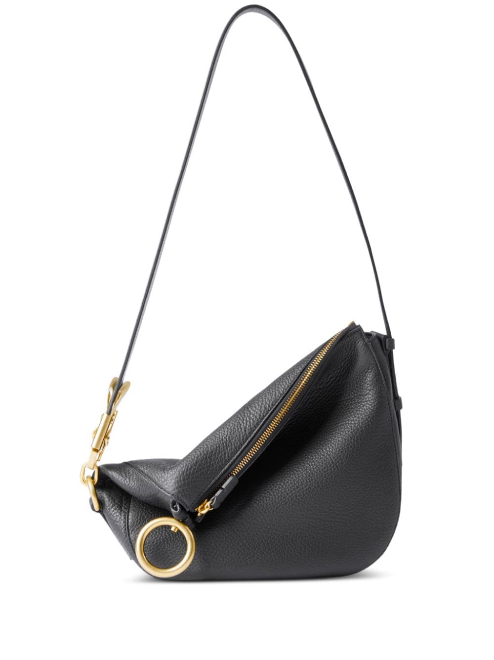 Shop Burberry Small Knight Shoulder Bag In Black