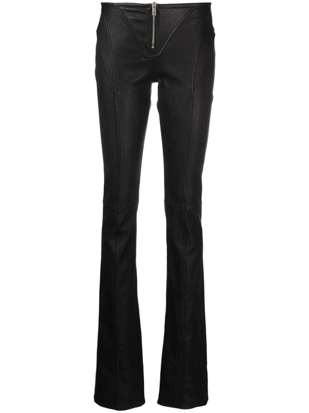 Blumarine leather low-waist flared trousers | Black | Image 1