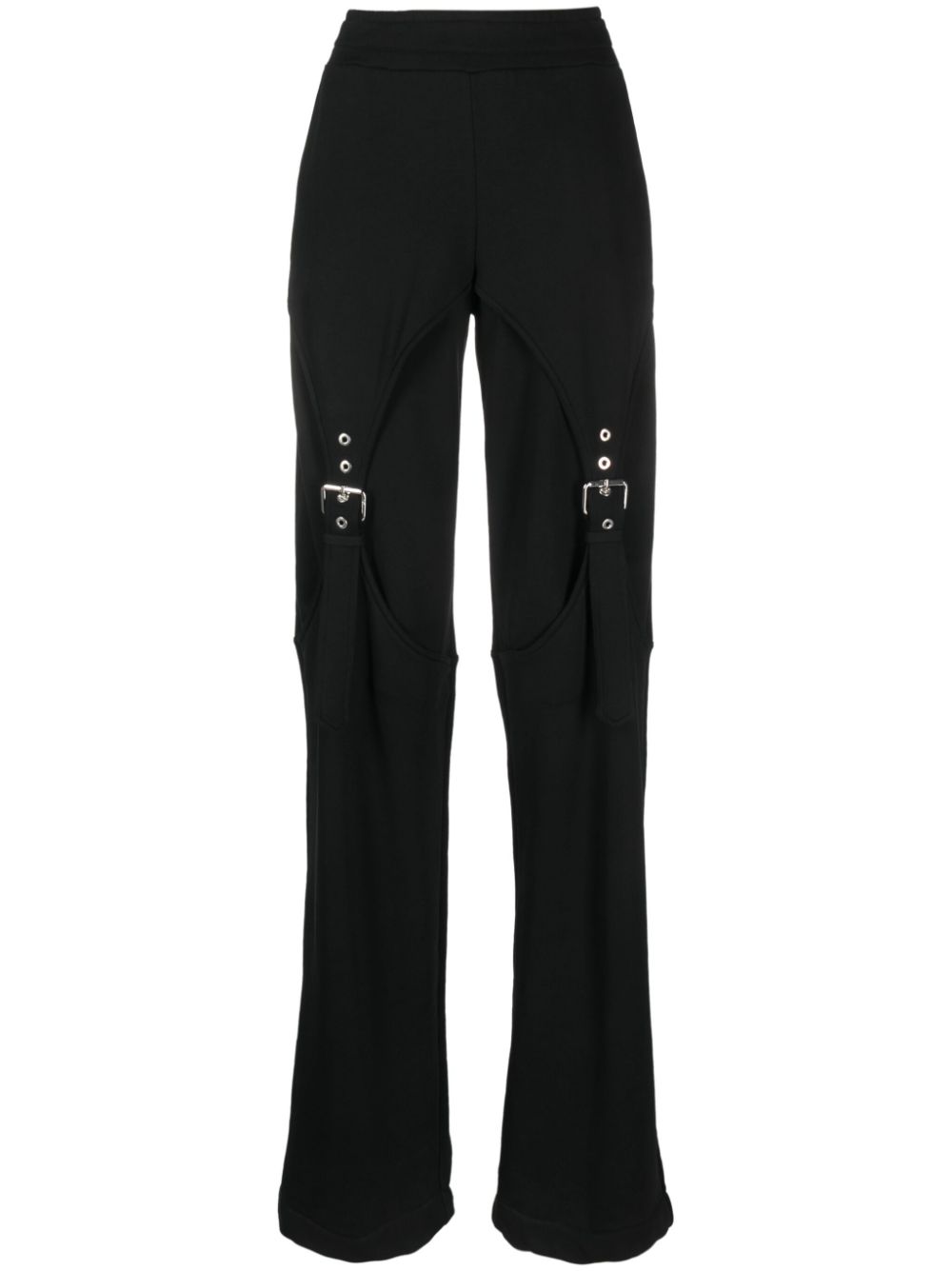 Blumarine Buckle-detail Flared Trousers In Black