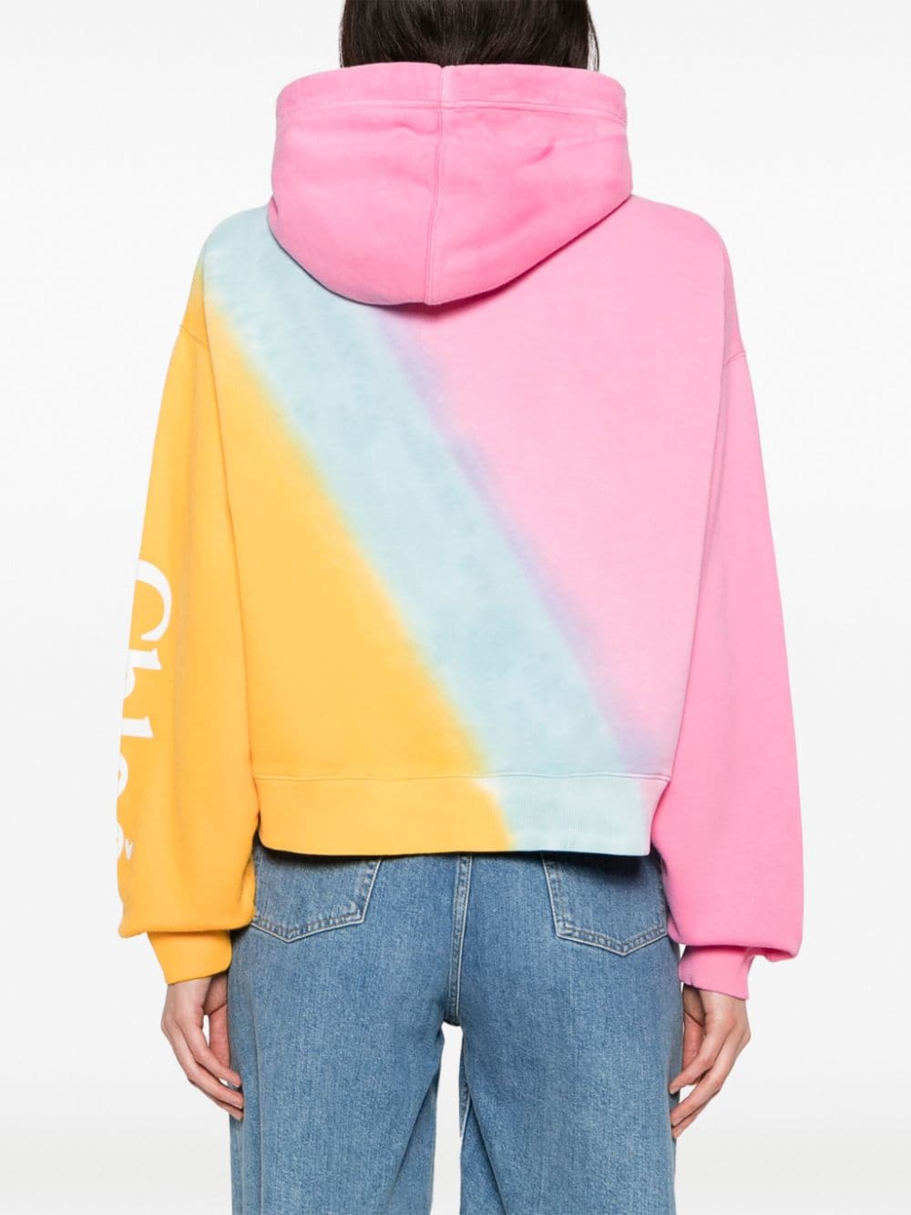 Shop Chloé Logo-print Cotton Hoodie In Pink