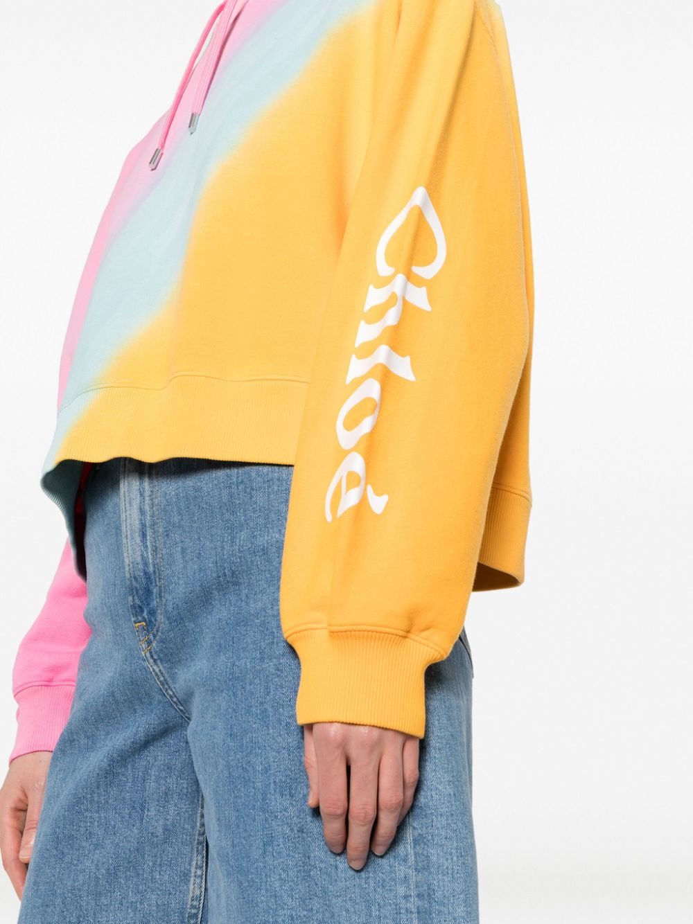 Shop Chloé Logo-print Cotton Hoodie In Pink