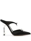 Giambattista Valli Diamond Ribbons 105 mm satin pumps. - Black