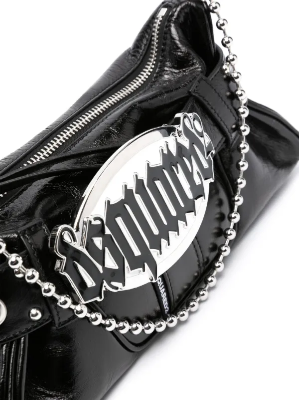 DSQUARED2 レザー ショルダーバッグ ブラック ウエスタン イタリア製