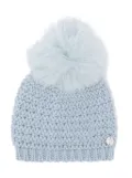 Paz Rodriguez pompom knitted beanie - Blue