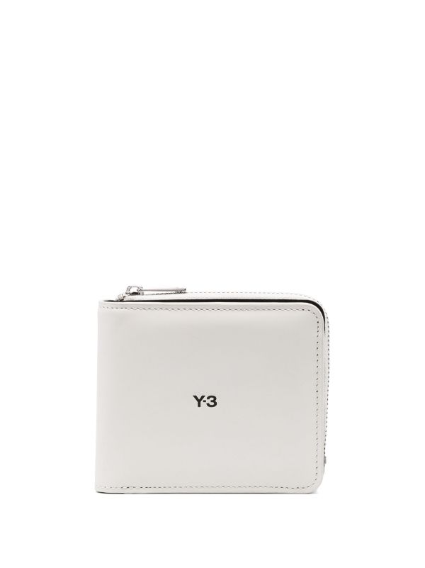 Y 3 logo print Leather Wallet Farfetch