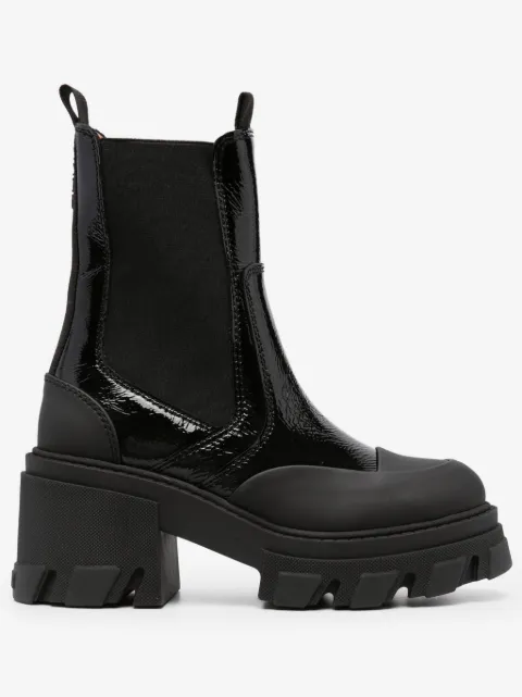 GANNI bottines à logo embossé