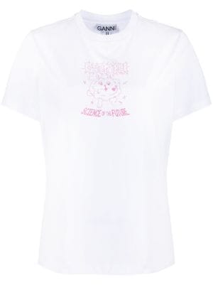 GANNI Fun Bunny Relaxed T-shirt Bright White