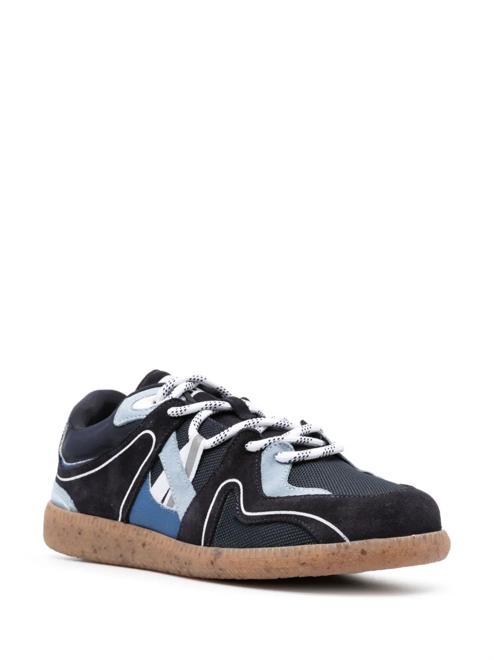 GANNI mesh-panelled leather sneakers - Blauw