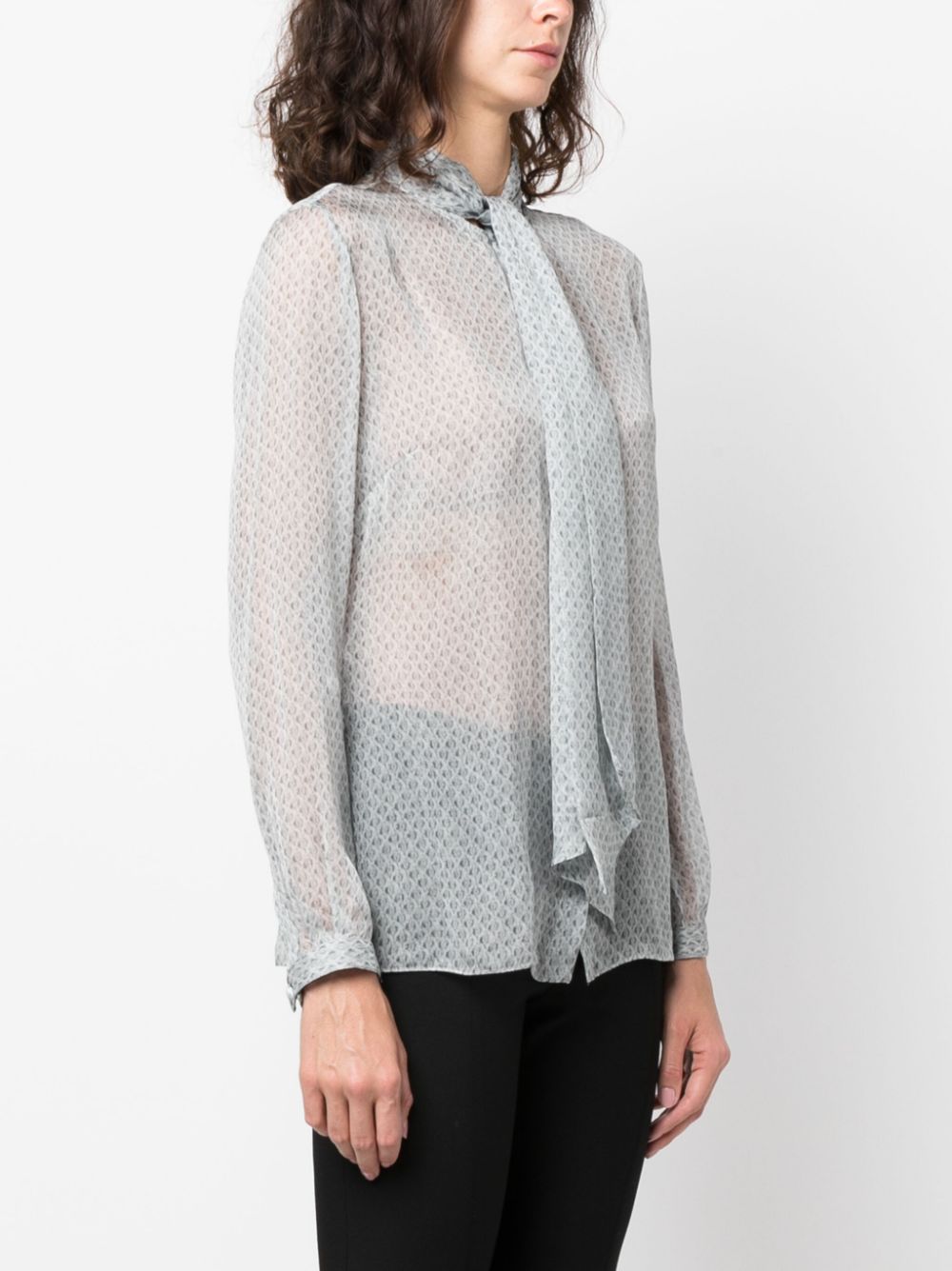 Emporio Armani geometric-pattern silk blouse Women