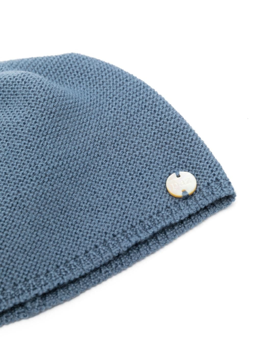 Shop Paz Rodriguez Button-detail Wool Beanie In Blue
