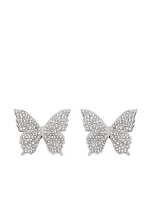 Blumarine crystal-embellished polished-finish earrings 