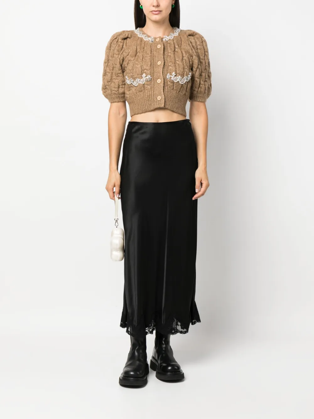 Simone Rocha Kabelgebreid vest - Bruin