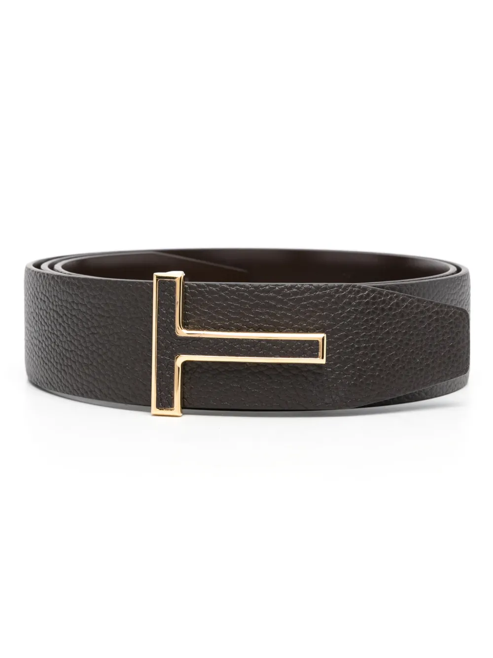 Tom Ford Logo-buckle Leather Belt In Brown
