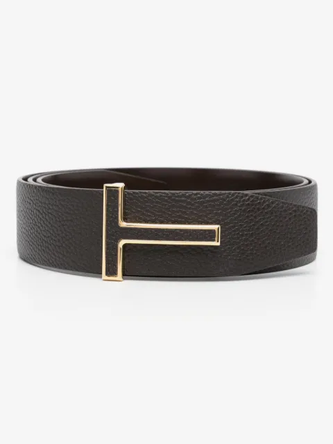 TOM FORD logo-buckle leather belt