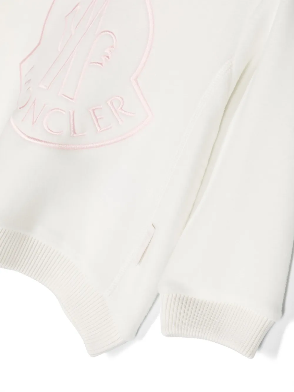  Moncler Enfant Felpa Con Ricamo - Bianco 