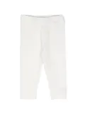 Moncler Enfant logo-lettering jersey leggings - White