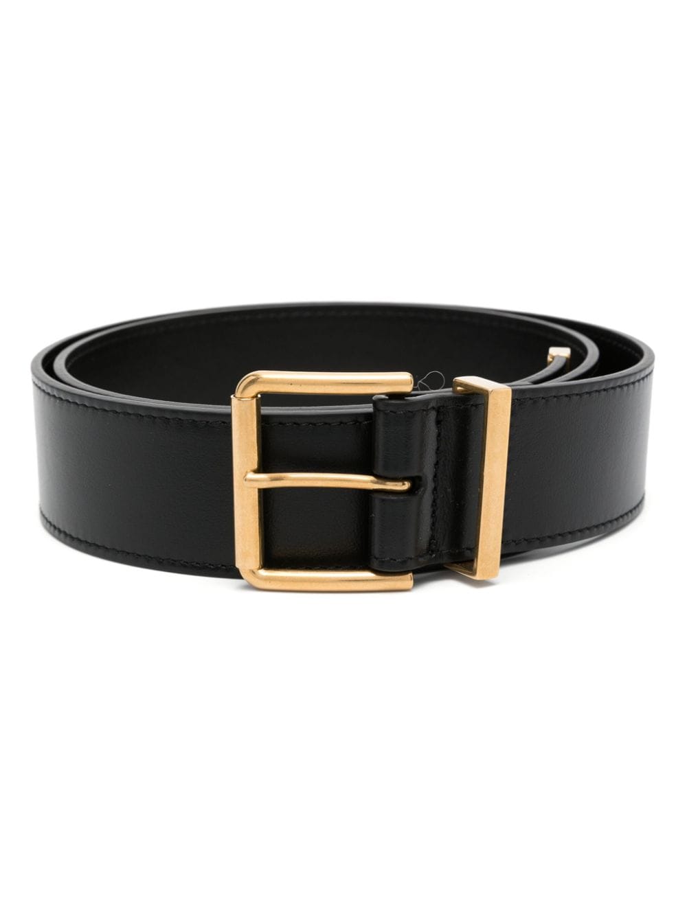 Chloé Buckle Leather Belt In Black