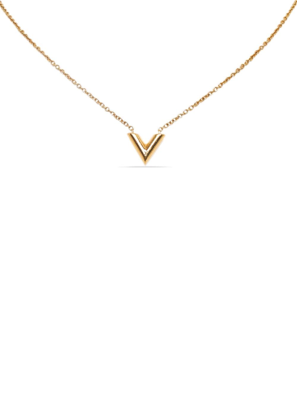 Louis Vuitton 2019 Pre-Owned Essential V Necklace - Gold for Women