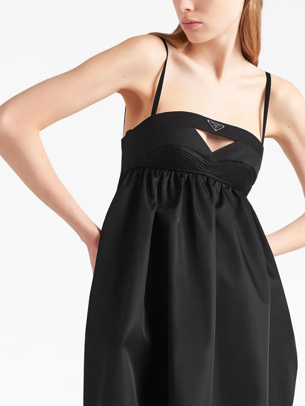 ラグジュアリーなミニドレス☆PRADA☆Re-Nylonミニドレス Prada Re-Nylon ミニドレス | ブラック | FARFETCH JP