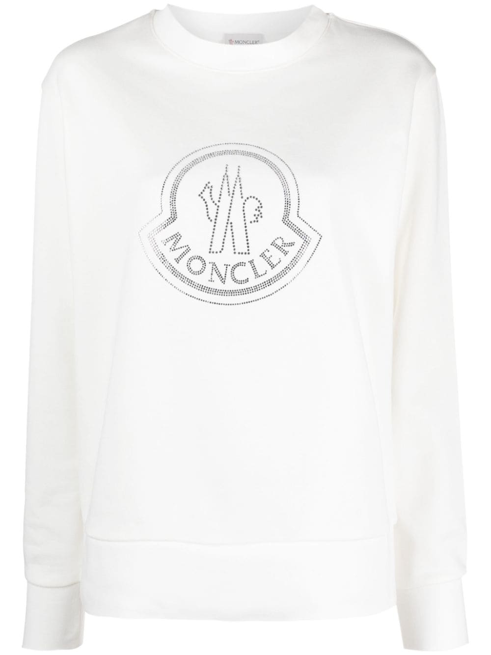 Moncler Logo-embellished Cotton Sweatshirt In White