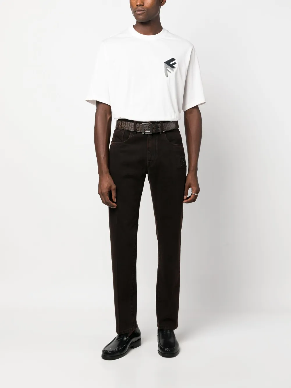 FENDI T-shirt met logoprint - Wit