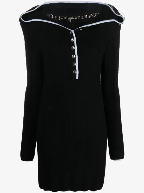 Y/Project ruffle-collar merino wool minidress