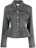 Magda Butrym fluted denim jacket - Grey