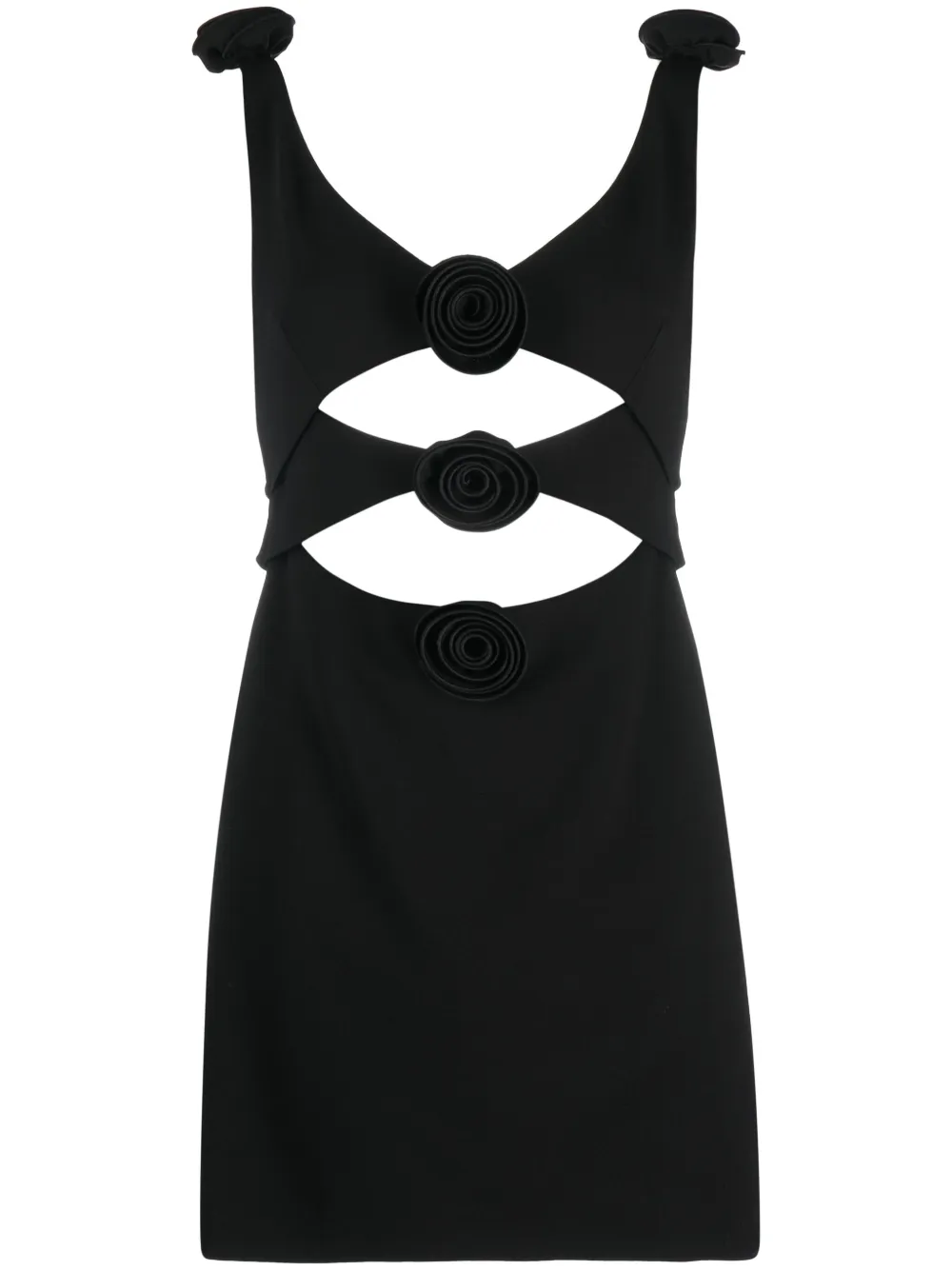 Magda Butrym Floral Appliqué A-line Dress In Black